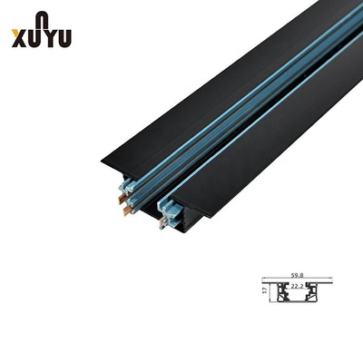 Sistem Rel Penerangan Jalur Tersembunyi 3 Kawat Aluminium Black Rail Lighting