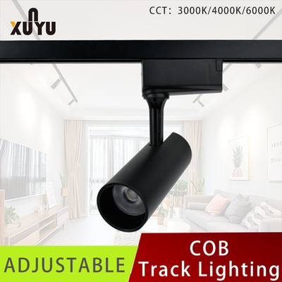 Pencahayaan Track Led Aluminium Hitam / Putih yang Dapat Disesuaikan 80LM / W