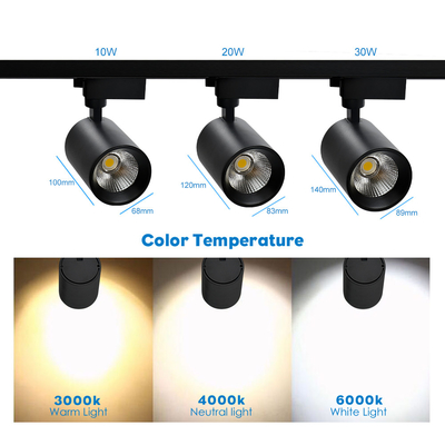 3500K Warna Hitam COB Track Light 10W 20W 30W Untuk Toko Pakaian