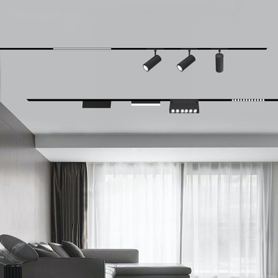Smart Grille Light Floodlight Black 48V Magnetic Track Light Untuk Ruang Tamu