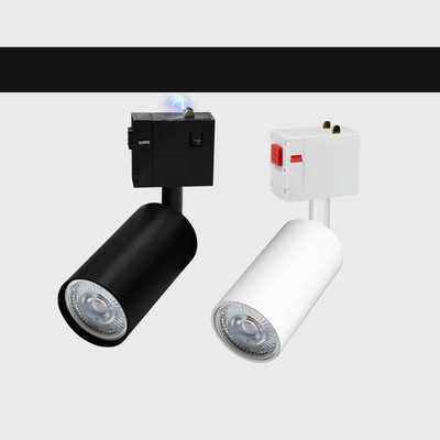 Gu5.3 Gu10 Lampu Track Hitam Putih Lampu Sorot Tegangan Tinggi Sudut Dapat Disesuaikan