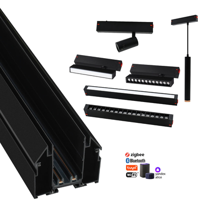 Rel Lampu Jalur Magnet Cerdas Rel Jalur Langit-langit Ketegangan DC220v