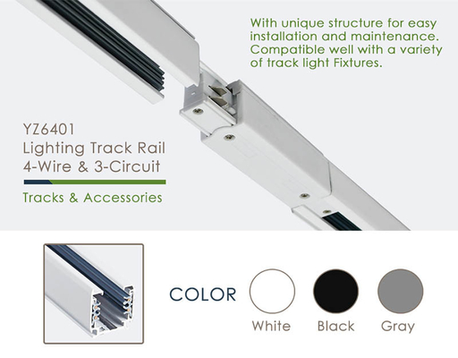CE RoHS Track Lighting Rail System 0.5m 1m 1.5m LED Track Light System