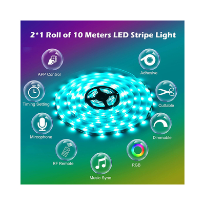 OEM SMD 5050 RGB Smart LED Strip Light Tahan Air Untuk Dekorasi