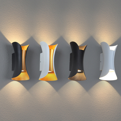 Pasir Hitam Cri80 6W Ip65 Tahan Air Atas Dan Bawah Lampu Dinding Led Luminous