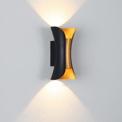 Pasir Hitam Cri80 6W Ip65 Tahan Air Atas Dan Bawah Lampu Dinding Led Luminous