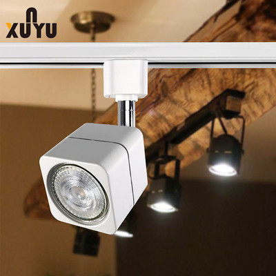 3500K-6000K Square Gu10 Track Light Fixture Aluminium 5w Spotlight