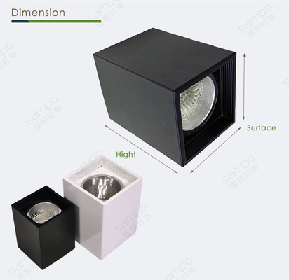 7W 12W 30W Permukaan Mounted Downlight Housing E27 Lampu Sorot Hitam