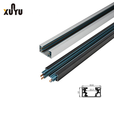 Aluminium Track Light Rail System 3 Kabel Sirkuit Tunggal Fase Mono