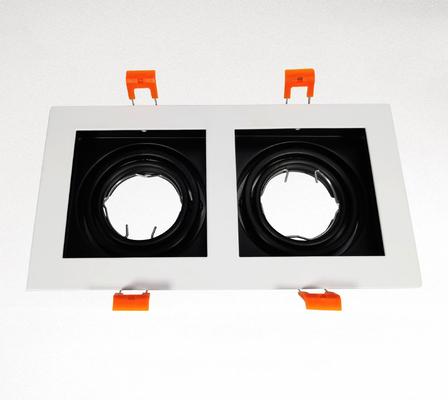 Double Head Rectangle Mr16 Downlight Housing Sudut Dapat Disesuaikan Tersembunyi