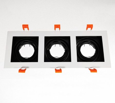Three Head Embedded Mr16 LED Housing Pemeliharaan Mudah Untuk Downlight
