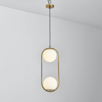 Double Headed 4000K 6000K Lampu Liontin Dekoratif Putih Susu