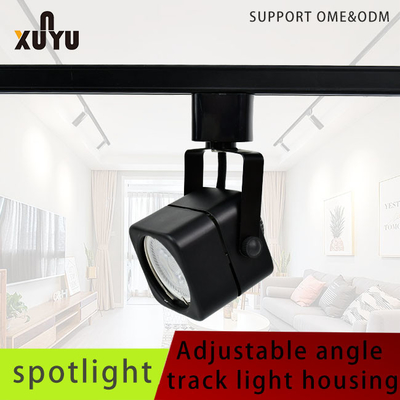 Perlengkapan Spotlight MR16 Gu10 Perlengkapan Lampu Track Hitam Persegi