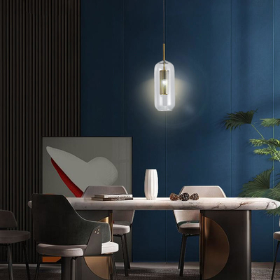 Kolom Panjang AC 220V LED kecil Liontin Cahaya Kap Lampu Transparan