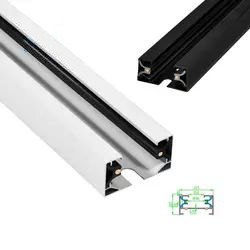 Powder Coating Track Lighting Rail System Jalur Kedua 1m 2m 3m