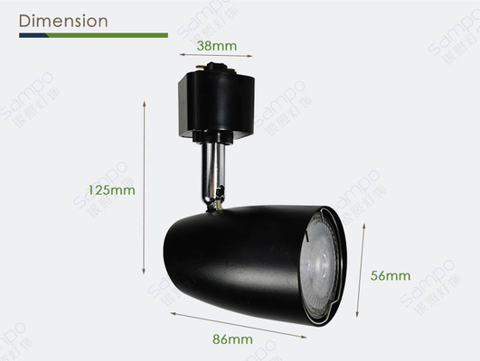 Bahan Besi ABS Opsional Perlengkapan Lampu Track Gu10 MR16 Perlengkapan Pencahayaan Track yang Dapat Disesuaikan