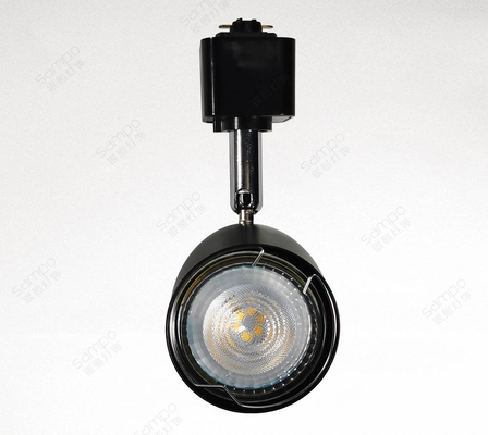 Bahan Besi ABS Opsional Perlengkapan Lampu Track Gu10 MR16 Perlengkapan Pencahayaan Track yang Dapat Disesuaikan