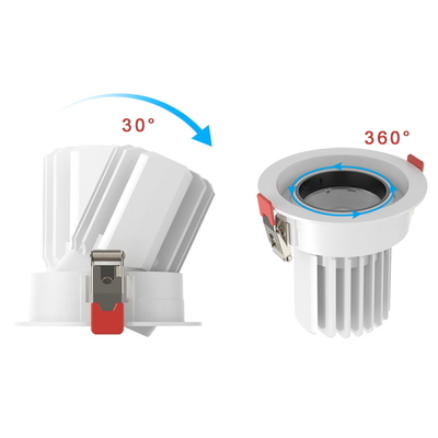 Warna Putih 12W 15W 24W 30W 35w Downlight Kamar Mandi Dimmable Sudut Dapat Disesuaikan