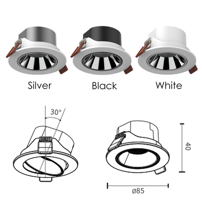 7W / 9W Tersembunyi Cob Downlight 361/506 Lm / W Putaran Led Lampu Sorot Warna Putih