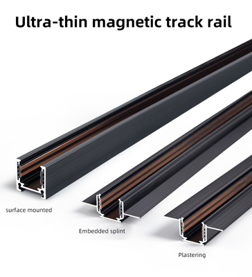 Ultra Tipis 48V Magnetic Track Light Surface Mounted Aluminium 1m 2m 3m Track Rail