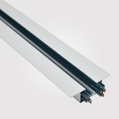 White Embedded Three Wire Track Rail Spotlight Led Track Light Disesuaikan