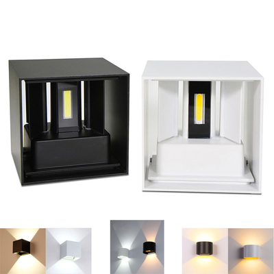 Aluminium Up And Down Lighting Double Heads Dimmable Wall Light Round Square