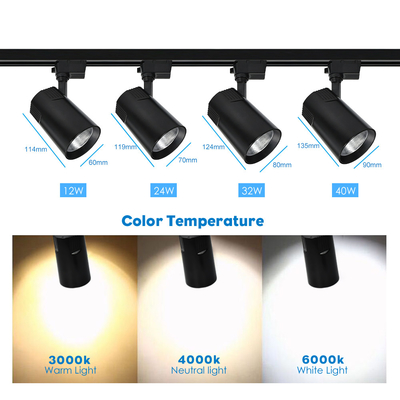 3000k 4000k Cob Track Spotlight Untuk Ruang Tamu Rumah 24W 32W 40W