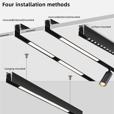 Magnetic Track Light Surface Mounted Hoisting Tersembunyi Tersembunyi