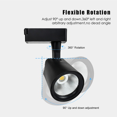 Spotlight Track LED Komersial Lampu Track COB yang Dipasang di Permukaan Tersembunyi