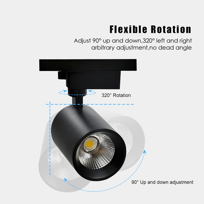 Anti Glare COB Track Light Toko Pakaian 2 Wire Embedded LED Spotlight