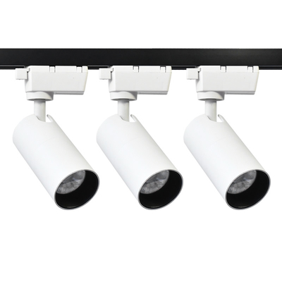 Pencahayaan Komersial LED Track Spotlight Tiga Suhu Warna COB Track Light Opsional