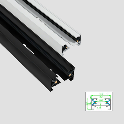 2 Jalur Permukaan Mounted Round Copper Track Lighting Rail System 1m 2m 3m