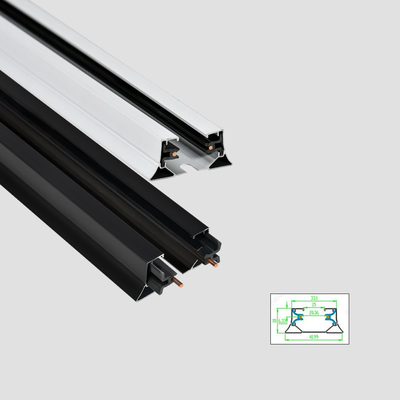 2 Wire 1m 2m Surface Mounted Track Rail System Untuk Pusat Perbelanjaan Supermarket