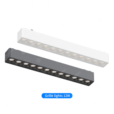 Ruang tamu komersial 48V Lampu trek magnetik 12W 3000K 4000K 5700K Lampu kisi LED