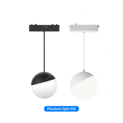 Hitam Putih 180° 6W 48V Magnetic Track Light Ultra Thin Magnetic Floodlight Chandelier