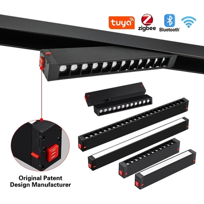 Tidak ada lampu utama permukaan trek magnetik dipasang trek linier 3000K 12W 24W lampu kisi