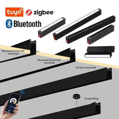 Desain Baru Hitam LED High End Linear Grille Light Showroom Lighting Lampu Jalur Magnetik