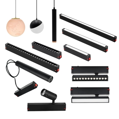 Cahaya trek magnetik pintar Hitam Cahaya magnetik tertanam LED tanpa lampu utama