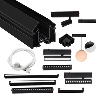 220V Tuya Smart Magnetic Track Lamp 10W 20W Hitam Linier Led Floodlight